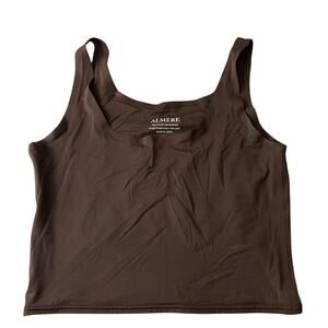 ALMERE Crop Tank Top Cami  Brown Women Size Large